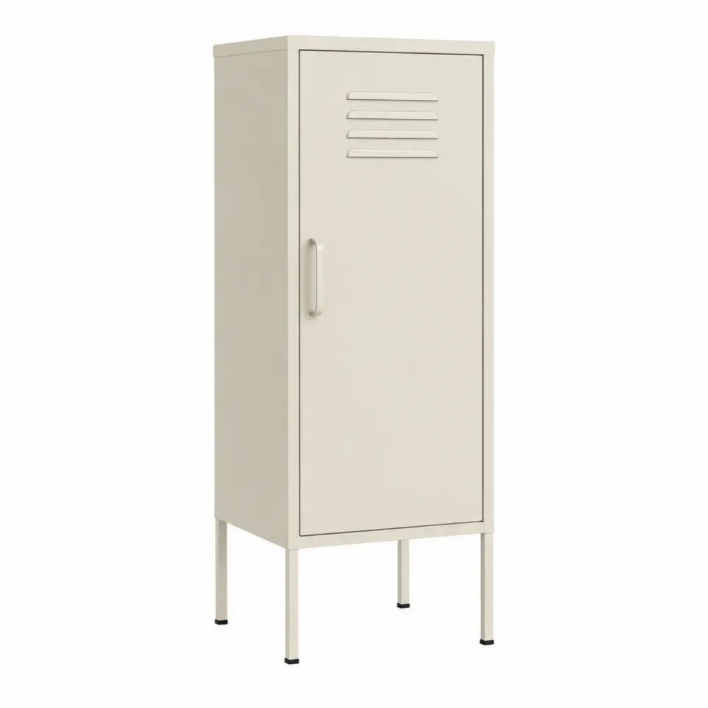 Armario metálico de almacenamiento con puerta ventilada estructura de acero con recubrimiento en polvo beige 180 cm